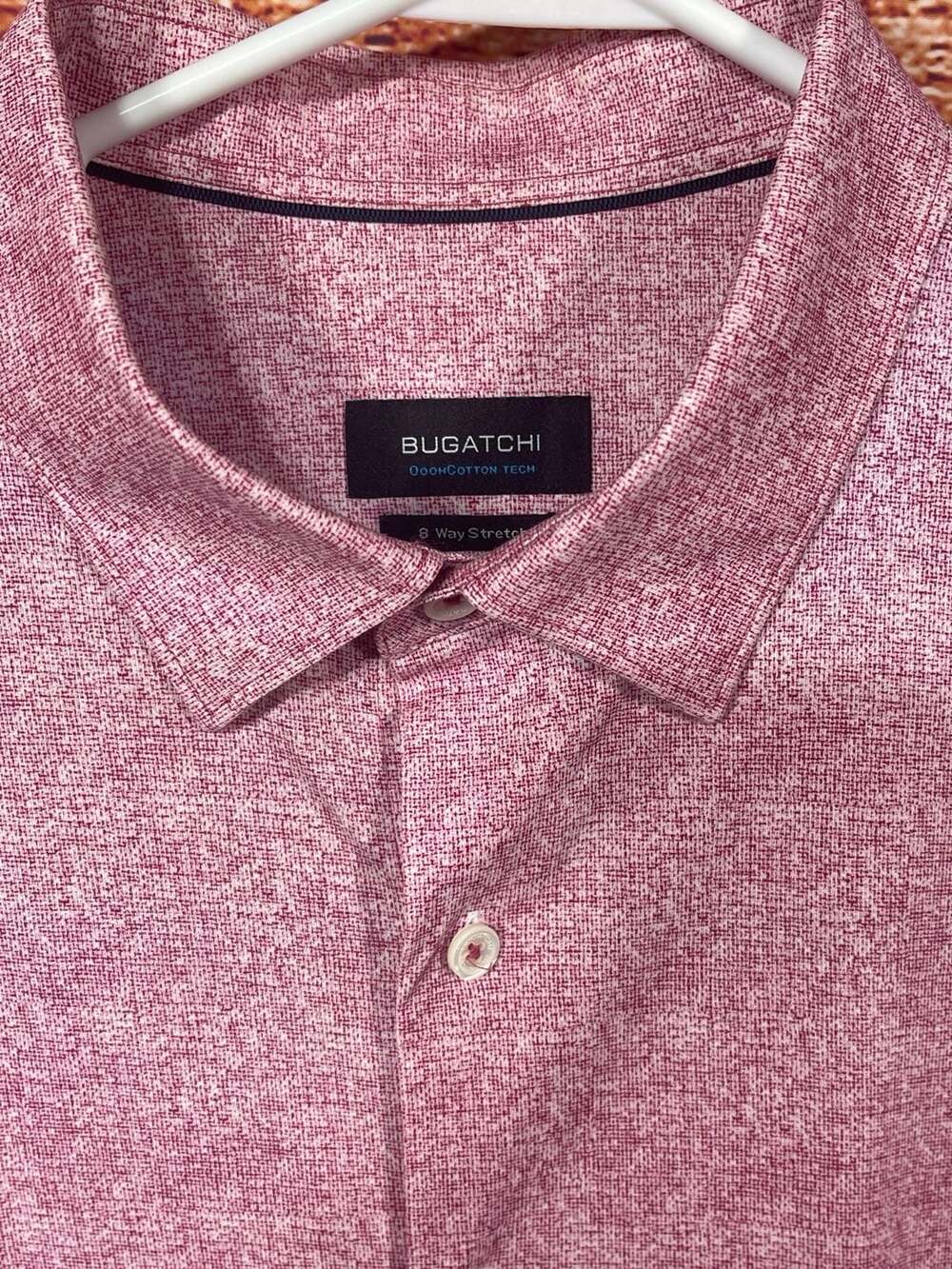 Bugatchi OoohCotton Tech Long Sleeve Button Down Shirt Pink XL - Picture 3 of 10